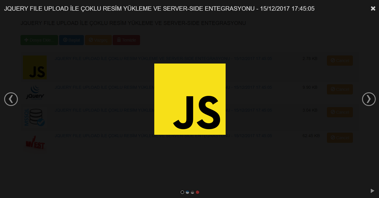 jQuery File Upload İle Çoklu Resim Yükleme Ve Server-Side Entegrasyonu
