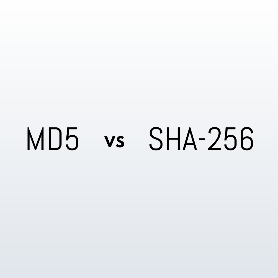 Message Digest 5 (MD5) vs Secure Hash Algorithm 256 (SHA-256)